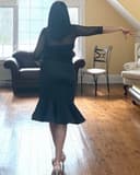 Showtime Latin Skirt | Front Side Slit Skirt with Shaped Flounce