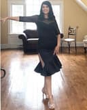 Showtime Latin Skirt | Front Side Slit Skirt with Shaped Flounce